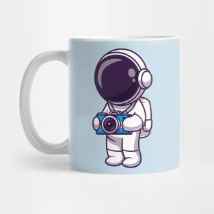 Cute Astronaut With Camera Cartoon Mug